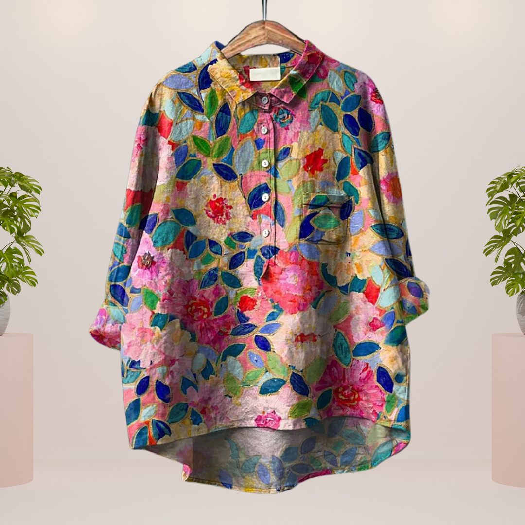 Elise | Mujer Camiseta de Manga Larga con Estampado de Perros