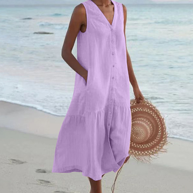 Irene | Mujer Vestido de Verano con Escote en V