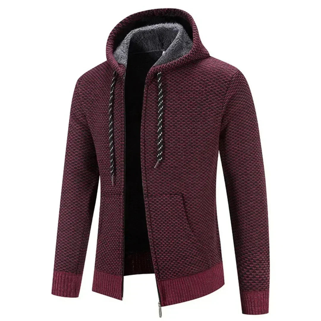 Daan | Hombre Sudadera con Capucha y Cremallera con Forro de Lana