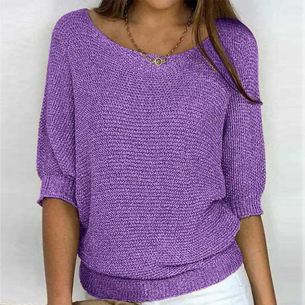 Brenda | Mujer Blusa de Punto con Cuello Redondo