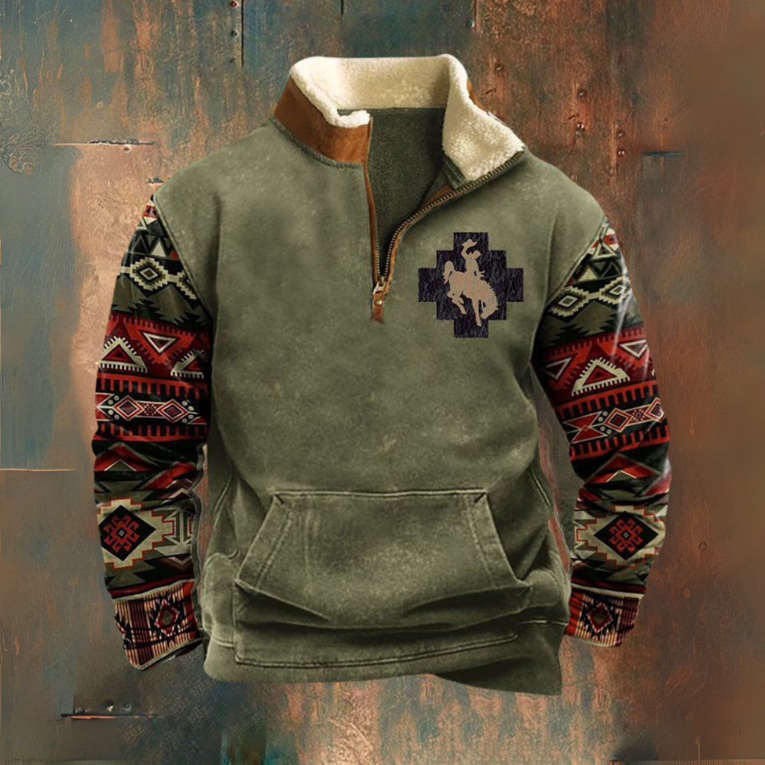 Noorderwind | Hombre Chaqueta Polar con Media Cremallera y Cuello Sherpa