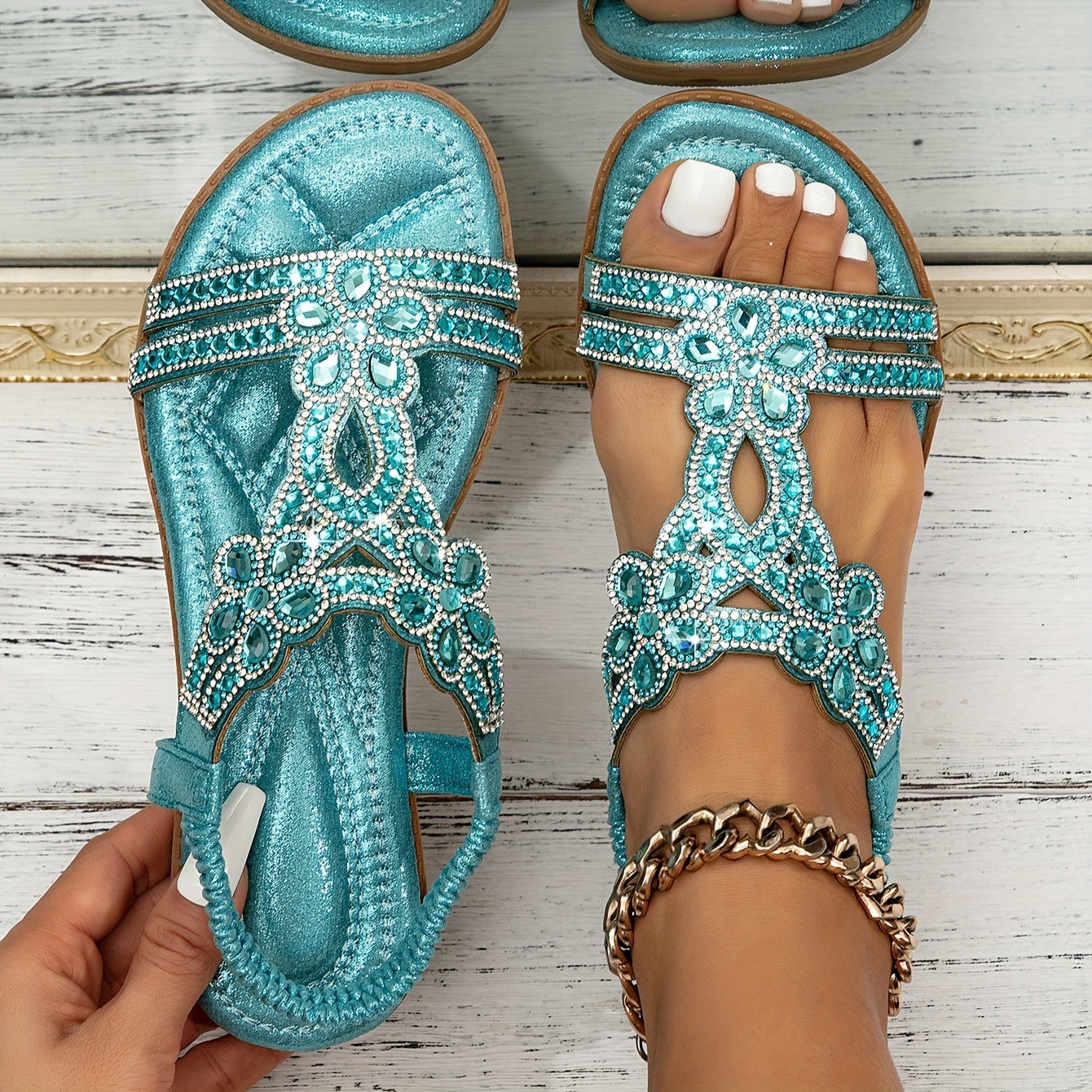 Havana | Mujer Sandalias de Estilo Bohemio con Detalles Decorativos