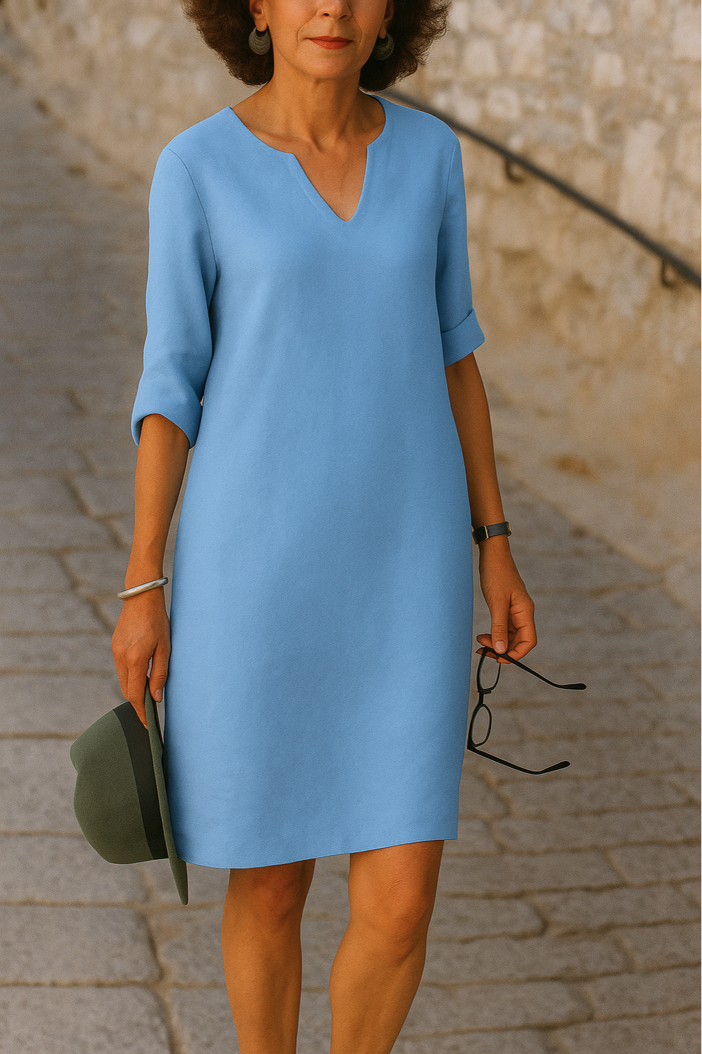 Esmee | Mujer Vestido Fluido con Escote en V Favorecedor