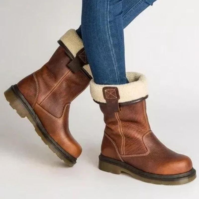 Shirley | Mujer Botas de Invierno Forradas con Caña Plegable