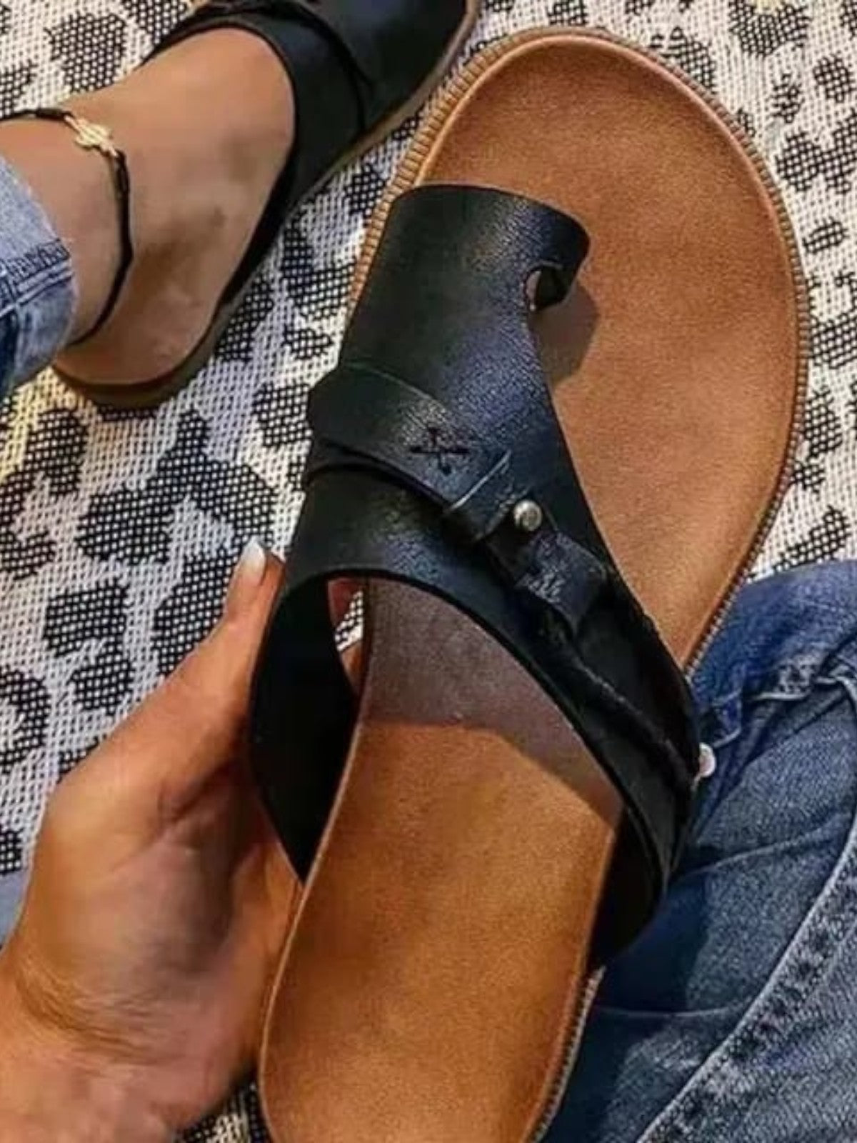 Helene | Mujer Sandalias Planas con Hebilla y Suela Acolchada