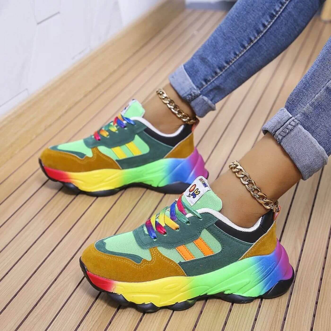 Orlanda | Mujer Zapatillas con Cordones y Suela Amortiguadora