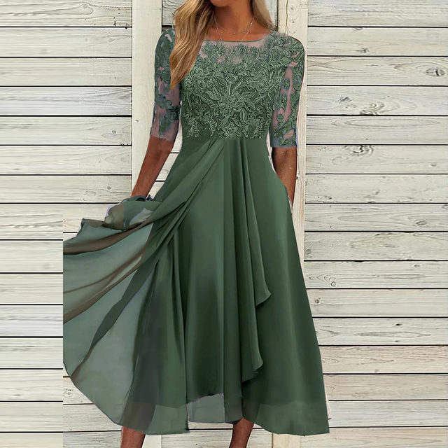 Evelyn | Mujer Vestido de Noche de Encaje de Corte en A