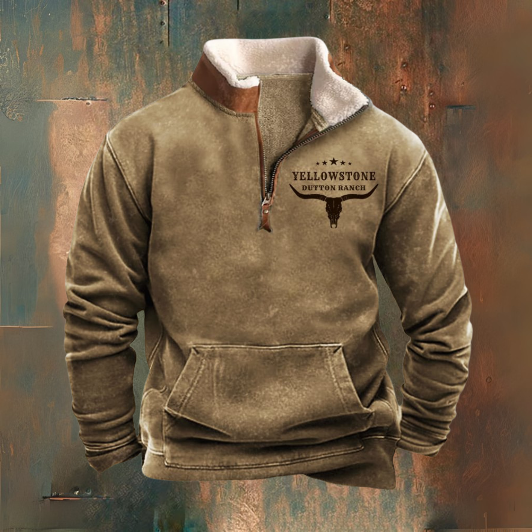 Duinwind | Hombre Chaqueta Polar con Media Cremallera y Cuello Sherpa