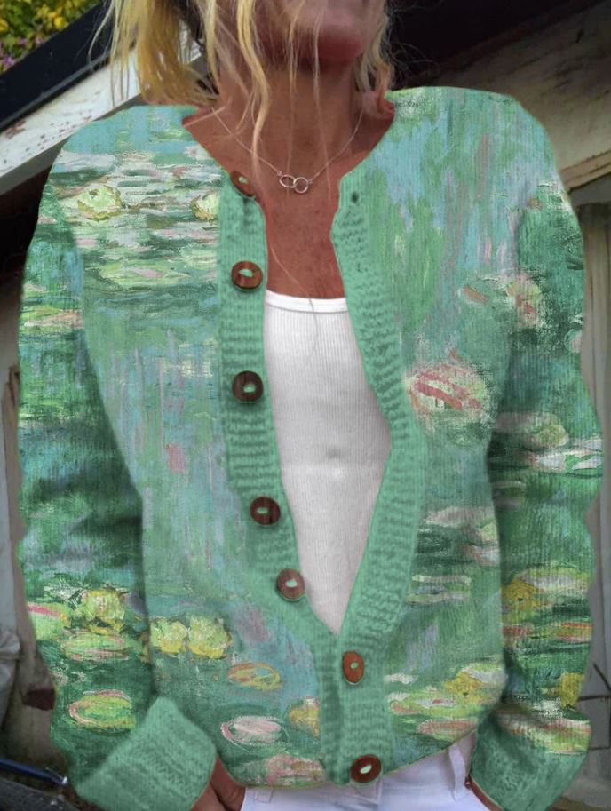 Anwen | Mujer Chaleco de Punto Verde para Capas