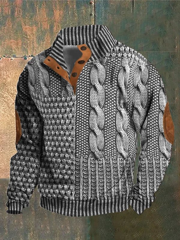 Heiko | Hombre Suéter de Punto con Estampado Retro