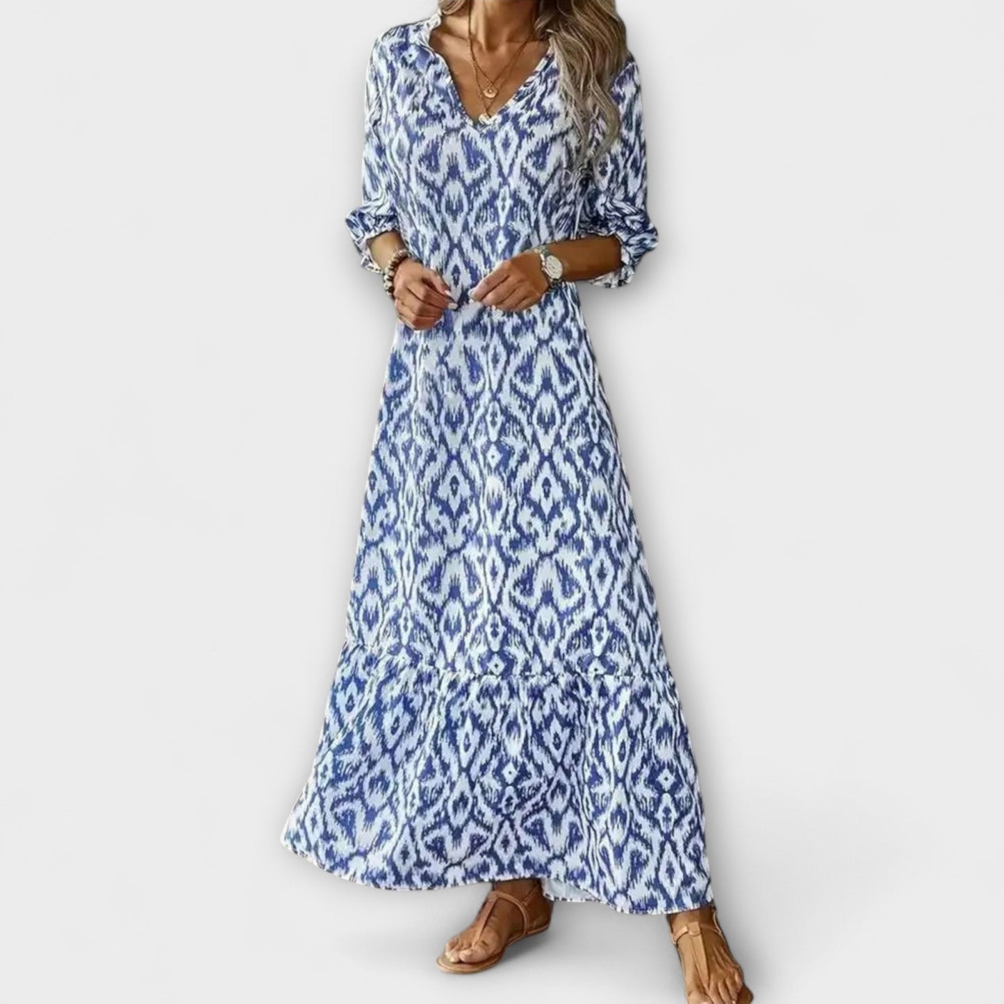 Savannah | Mujer Maxifalda Boho Fluida con Estampado