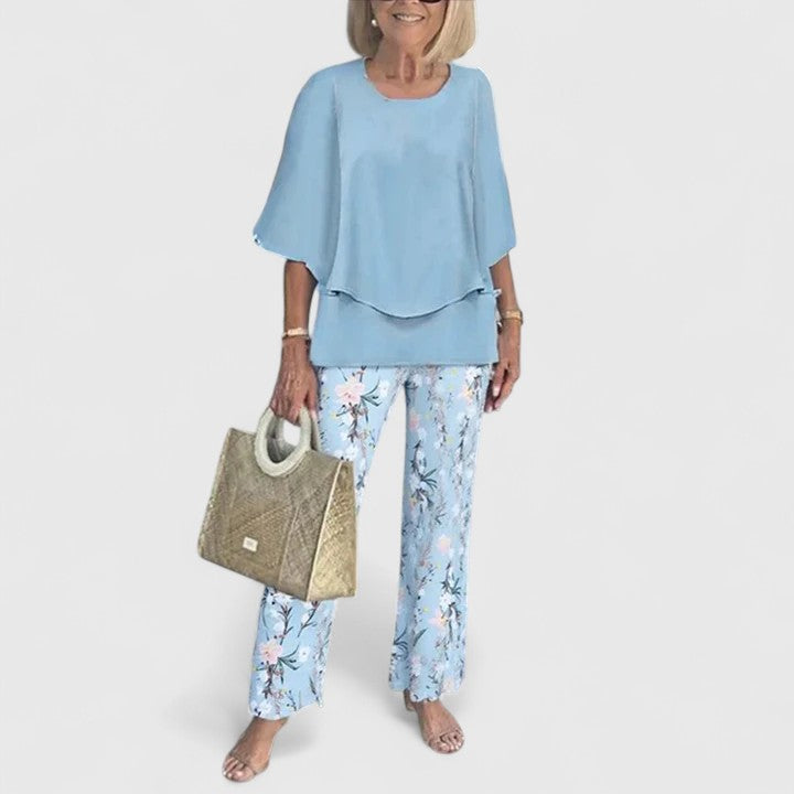 Mireille | Mujer Blusa Fluida en Capas con Pliegues