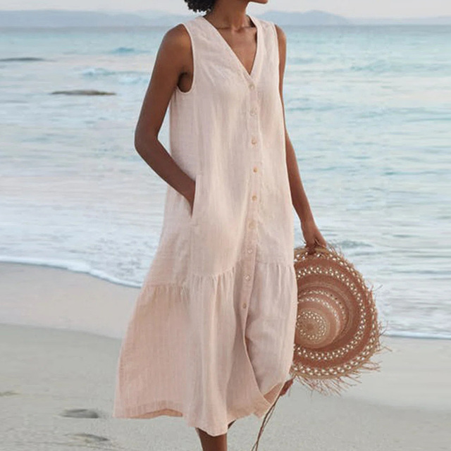 Irene | Mujer Vestido de Verano con Escote en V