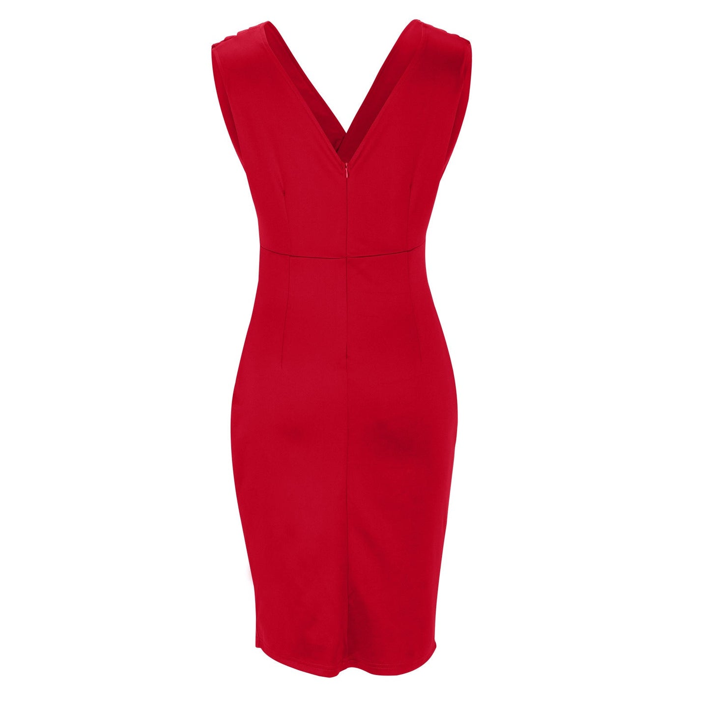 Sylvana | Mujer Vestido Ceñido con Escote en V y Abertura Lateral