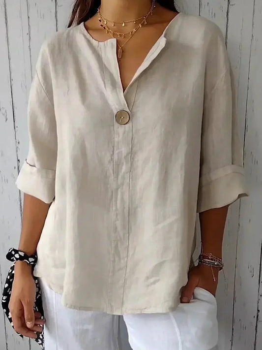 Jelka | Mujer Blusa Fluida con Botones Refinada