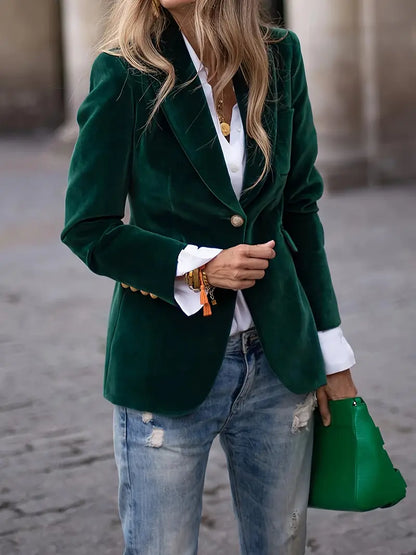 Keet | Mujer Blazer de Terciopelo Elegante Entallado