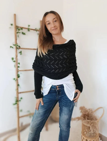 Rosa | Mujer Shrug de Punto Calado para Capas