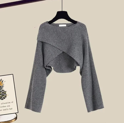 Lisette | Mujer Conjunto de Tres Piezas con Pantalón de Pierna Ancha