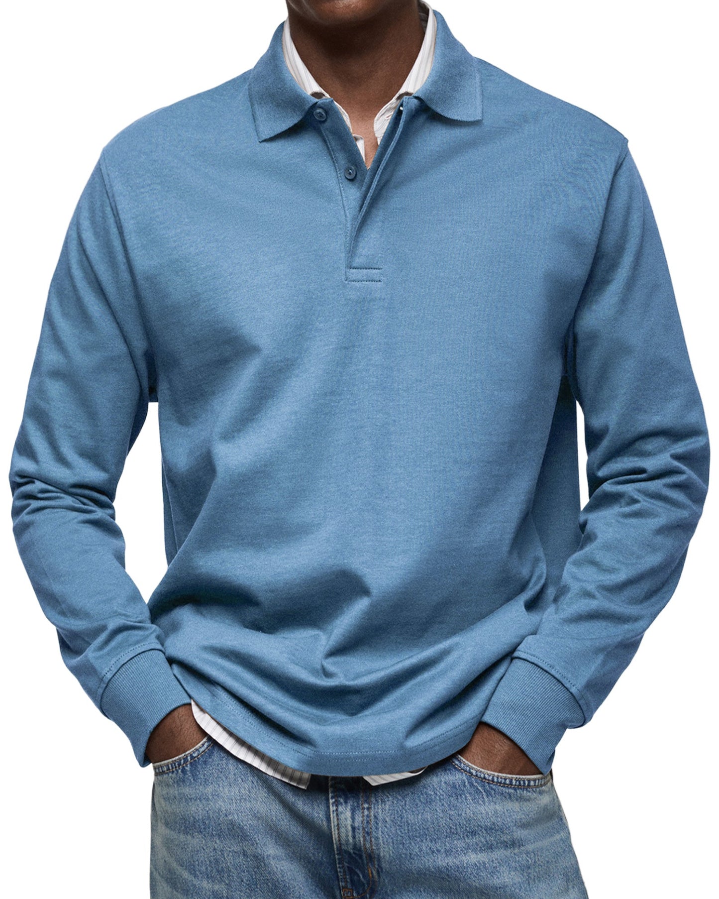 Wessel | Hombre Polo de Manga Larga con Botones