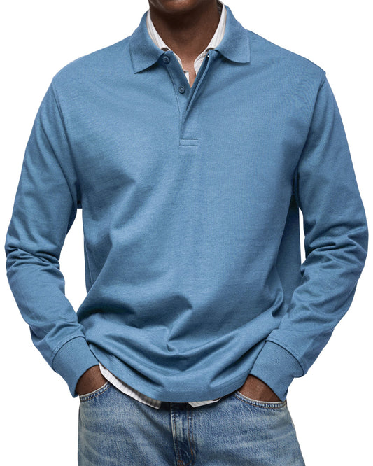 Wessel | Hombre Polo de Manga Larga con Botones
