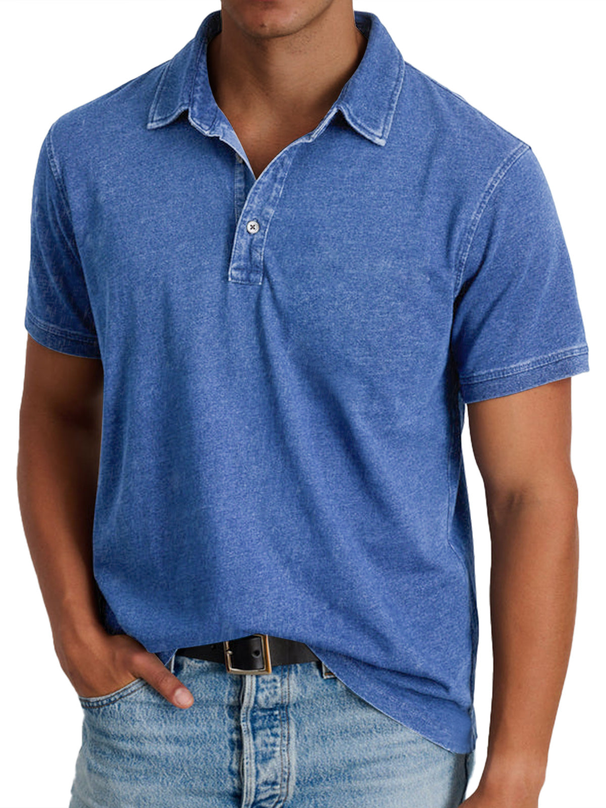 Stijn | Hombre Polo con Aspecto Lavado en Tonos Terrosos
