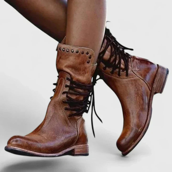 Emma | Mujer Botas con Cordones y Estampado