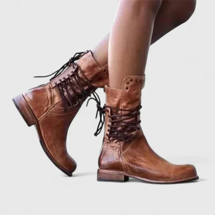 Emma | Mujer Botas con Cordones y Estampado