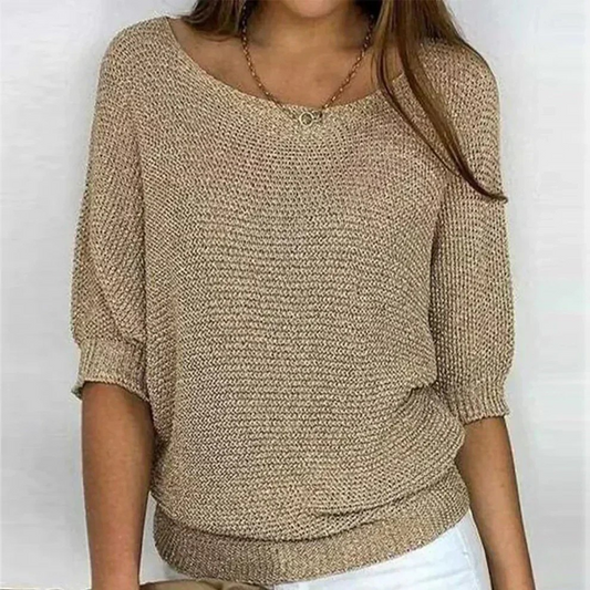Brenda | Mujer Blusa de Punto con Cuello Redondo