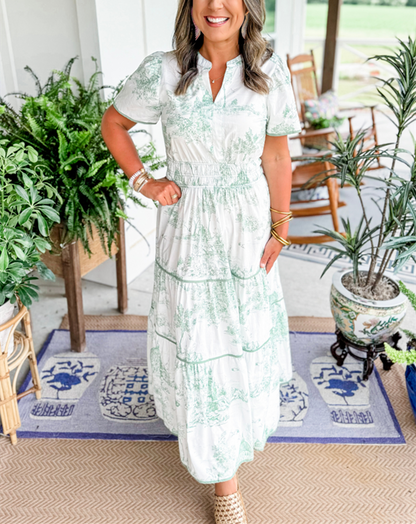 Savannah | Mujer Vestido Maxi en Capas Romántico