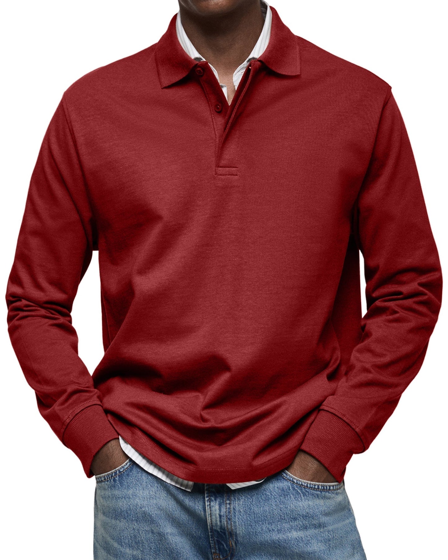 Marcel | Hombre Polo de Manga Larga de Corte Ajustado
