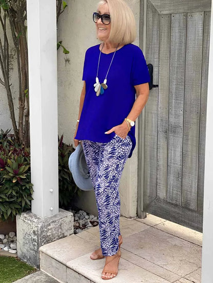 Ulla | Mujer Conjunto de Verano con Estampado Artístico