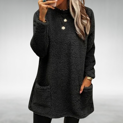 Lily | Mujer Suéter Oversize Tipo Peluche con Bolsillos