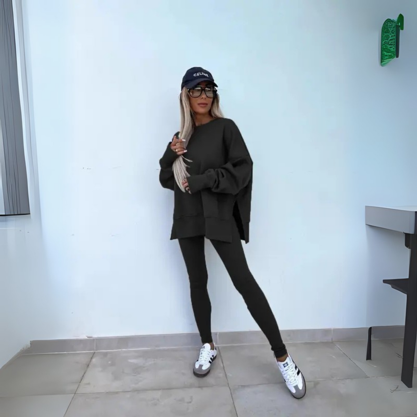 Elara | Mujer Conjunto de Sudadera Amplia y Leggings