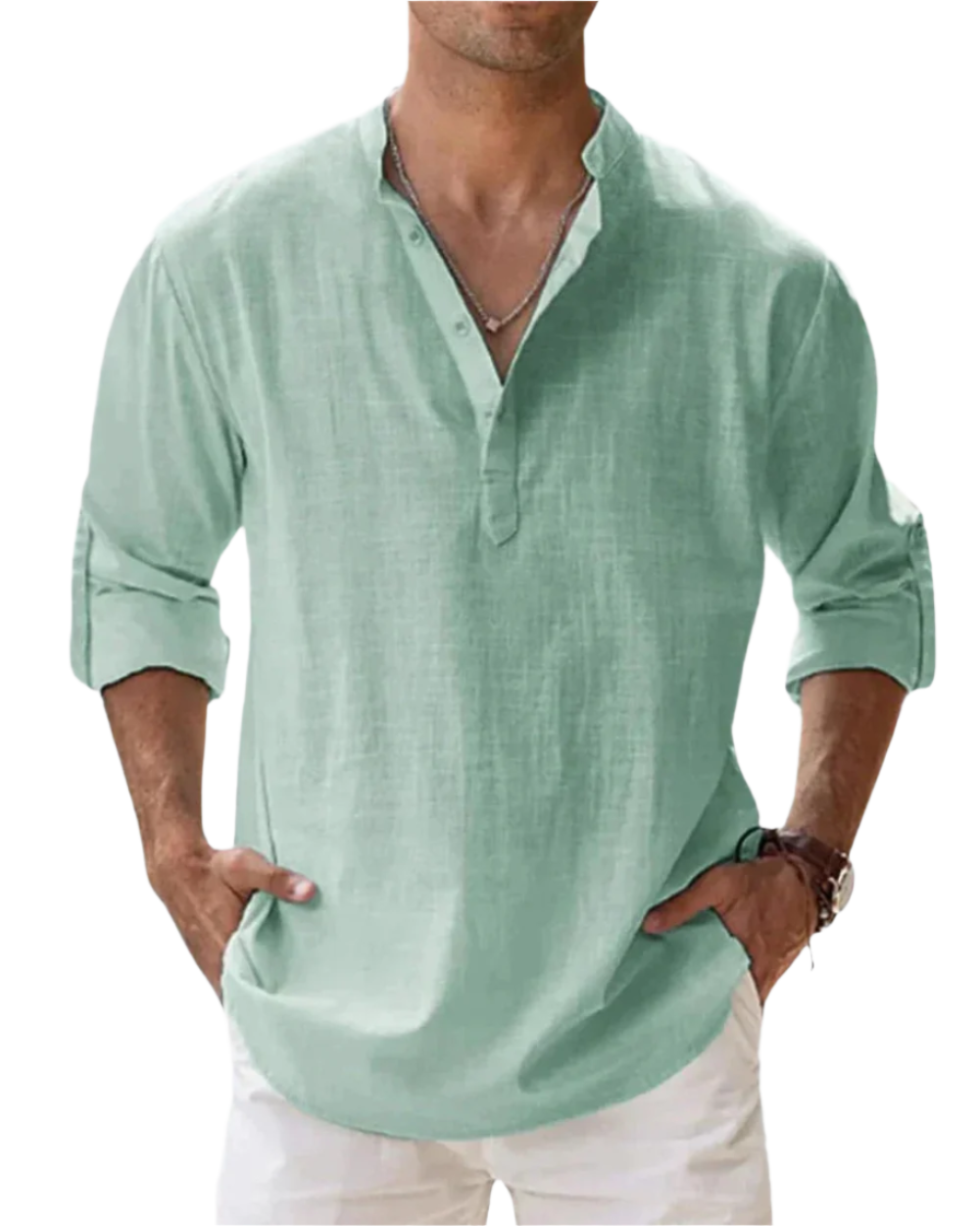 Angelique | Hombre Camisa de Algodón de Corte Ajustado