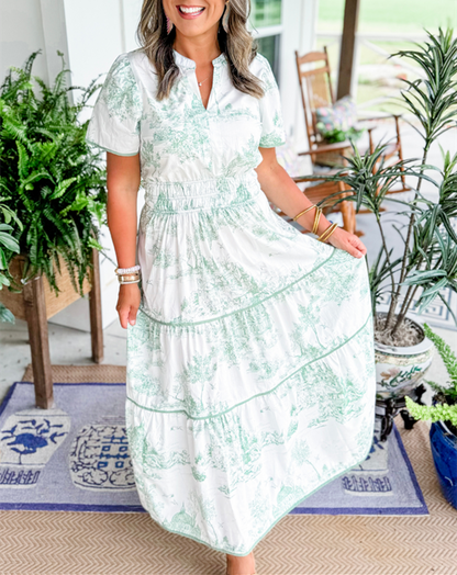 Savannah | Mujer Vestido Maxi en Capas Romántico
