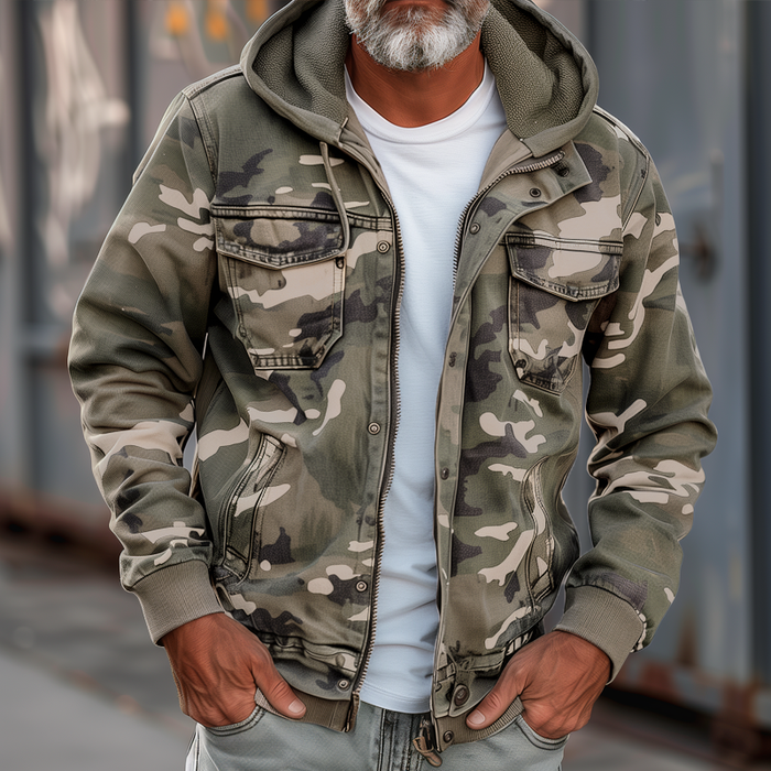Hugo | Hombre Chaqueta con Estampado de Camuflaje