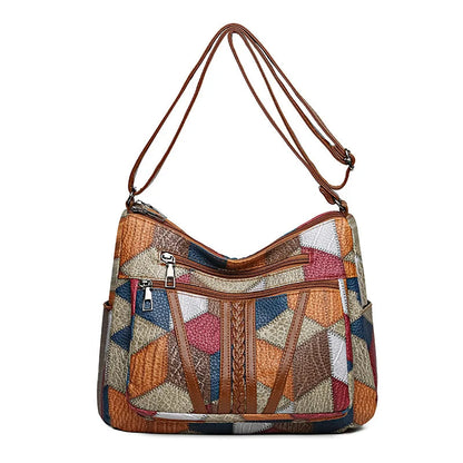 Evelina | Mujer Bolso de Hombro con Estampado Patchwork Geométrico