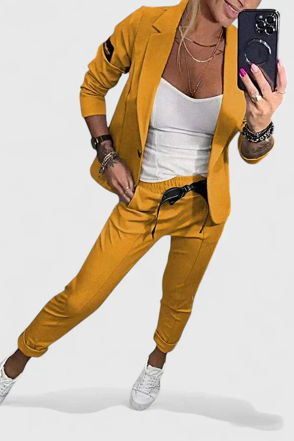 Alina | Mujer Traje de Dos Piezas con Blazer Estructurado y Pantalón