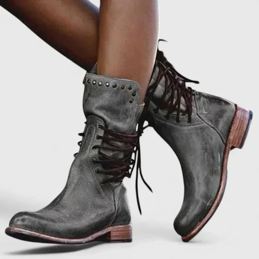 Emma | Mujer Botas con Cordones y Estampado