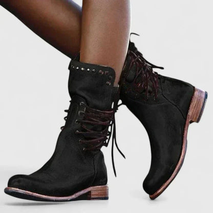 Emma | Mujer Botas con Cordones y Estampado
