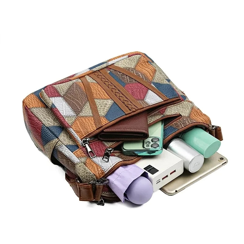 Evelina | Mujer Bolso de Hombro con Estampado Patchwork Geométrico