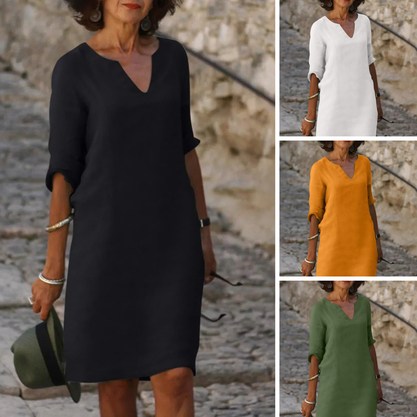 Wivine | Mujer Vestido con Escote en V y Silueta Favorecedora