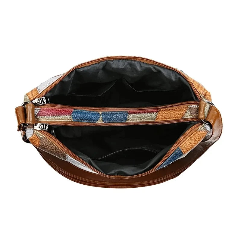 Evelina | Mujer Bolso de Hombro con Estampado Patchwork Geométrico