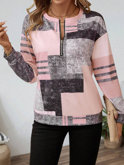 Sandra | Mujer Blusa con Media Cremallera Frontal