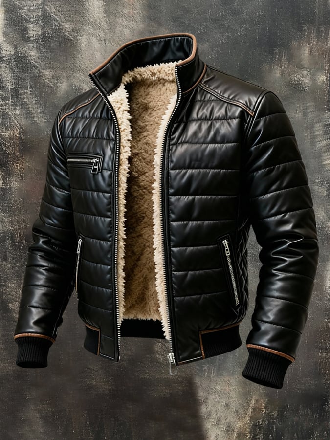 Benjamin | Hombre Chaqueta con Cremallera, Cuello Alto y Forro