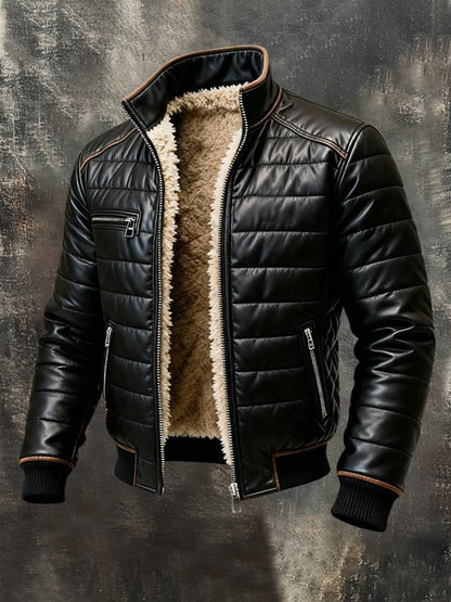 Benjamin | Hombre Chaqueta con Cremallera, Cuello Alto y Forro