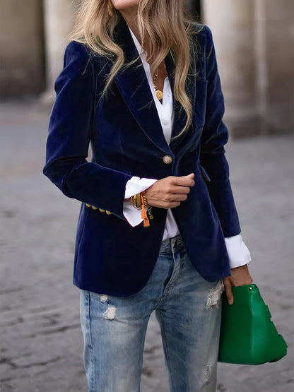 Keet | Mujer Blazer de Terciopelo Elegante Entallado