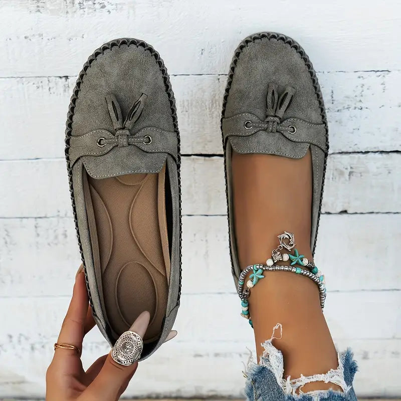 Mariska | Mujer Zapatos Vintage con Detalle de Lazo y Plantilla Acolchada