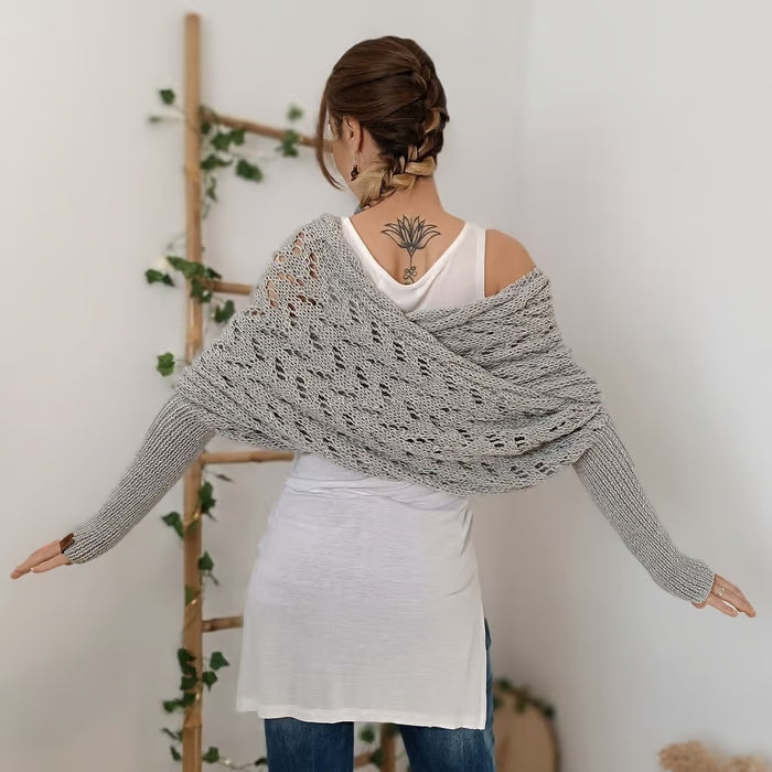 Rosa | Mujer Shrug de Punto Calado para Capas