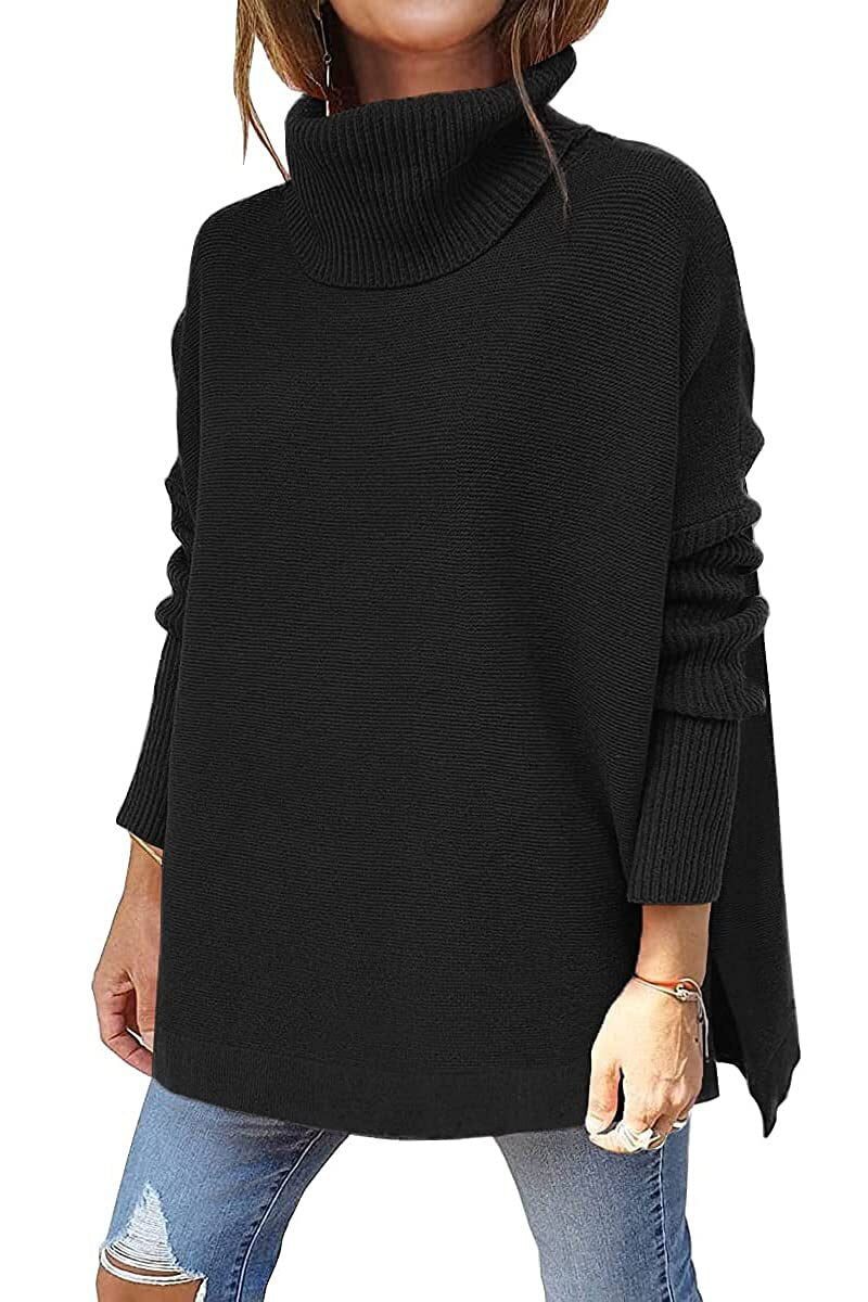 Mina | Mujer Suéter Oversize de Punto con Cuello Alto